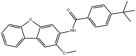 4-tert-butyl-N-(2-methoxydibenzo[b,d]furan-3-yl)benzamide Struktur