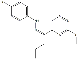 1-[3-(methylsulfanyl)-1,2,4-triazin-5-yl]-1-butanone (4-chlorophenyl)hydrazone Struktur