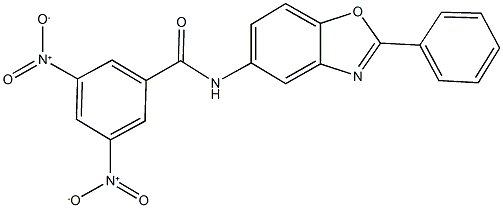 3,5-bisnitro-N-(2-phenyl-1,3-benzoxazol-5-yl)benzamide Struktur