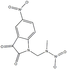 1-[(2-hydroxy-1-methyl-2-oxidohydrazino)methyl]-5-nitro-1H-indole-2,3-dione Struktur