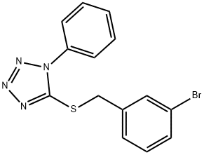 3-bromobenzyl 1-phenyl-1H-tetraazol-5-yl sulfide Struktur