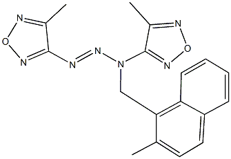 3-methyl-4-[1-[(2-methyl-1-naphthyl)methyl]-3-(4-methyl-1,2,5-oxadiazol-3-yl)-2-triazenyl]-1,2,5-oxadiazole Struktur