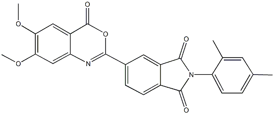 5-(6,7-dimethoxy-4-oxo-4H-3,1-benzoxazin-2-yl)-2-(2,4-dimethylphenyl)-1H-isoindole-1,3(2H)-dione Struktur