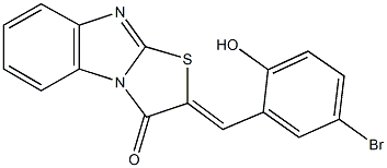 2-(5-bromo-2-hydroxybenzylidene)[1,3]thiazolo[3,2-a]benzimidazol-3(2H)-one Struktur