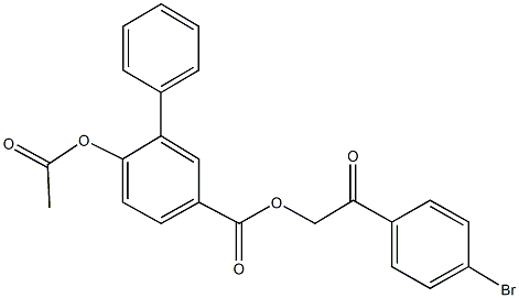 2-(4-bromophenyl)-2-oxoethyl 6-(acetyloxy)[1,1'-biphenyl]-3-carboxylate Struktur