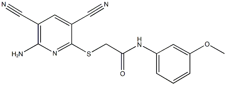 2-[(6-amino-3,5-dicyano-2-pyridinyl)sulfanyl]-N-(3-methoxyphenyl)acetamide Struktur