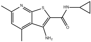 3-amino-N-cyclopropyl-4,6-dimethylthieno[2,3-b]pyridine-2-carboxamide Struktur