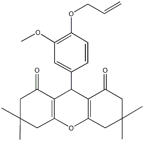 9-[4-(allyloxy)-3-methoxyphenyl]-3,3,6,6-tetramethyl-3,4,5,6,7,9-hexahydro-1H-xanthene-1,8(2H)-dione Struktur