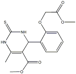 methyl 4-[2-(2-methoxy-2-oxoethoxy)phenyl]-6-methyl-2-thioxo-1,2,3,4-tetrahydro-5-pyrimidinecarboxylate Struktur