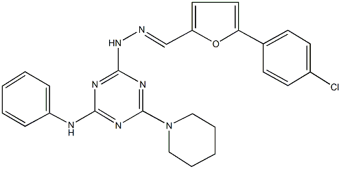 5-(4-chlorophenyl)-2-furaldehyde [4-anilino-6-(1-piperidinyl)-1,3,5-triazin-2-yl]hydrazone Struktur