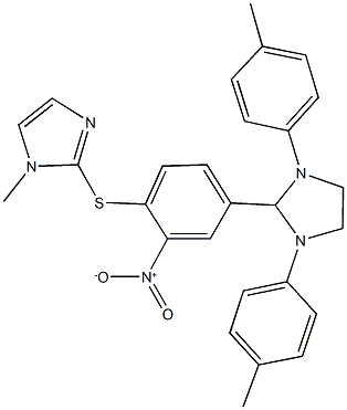 2-({4-[1,3-bis(4-methylphenyl)-2-imidazolidinyl]-2-nitrophenyl}sulfanyl)-1-methyl-1H-imidazole Struktur