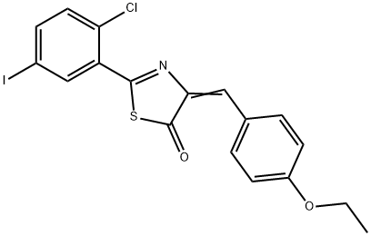 2-(2-chloro-5-iodophenyl)-4-(4-ethoxybenzylidene)-1,3-thiazol-5(4H)-one Struktur