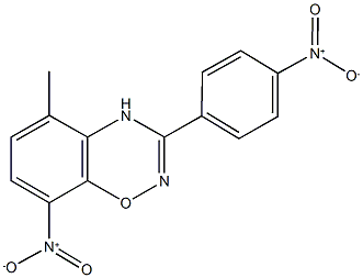 8-nitro-3-{4-nitrophenyl}-5-methyl-4H-1,2,4-benzoxadiazine Struktur