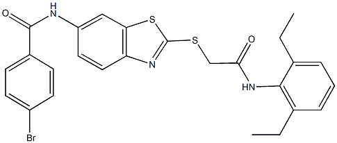 4-bromo-N-(2-{[2-(2,6-diethylanilino)-2-oxoethyl]sulfanyl}-1,3-benzothiazol-6-yl)benzamide Struktur