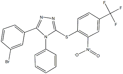 3-(3-bromophenyl)-5-{[2-nitro-4-(trifluoromethyl)phenyl]sulfanyl}-4-phenyl-4H-1,2,4-triazole Struktur