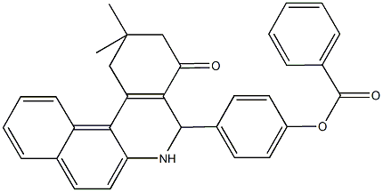 4-(2,2-dimethyl-4-oxo-1,2,3,4,5,6-hexahydrobenzo[a]phenanthridin-5-yl)phenyl benzoate Struktur