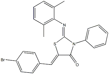 5-(4-bromobenzylidene)-2-[(2,6-dimethylphenyl)imino]-3-phenyl-1,3-thiazolidin-4-one Struktur