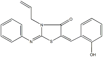 3-allyl-5-(2-hydroxybenzylidene)-2-(phenylimino)-1,3-thiazolidin-4-one Struktur