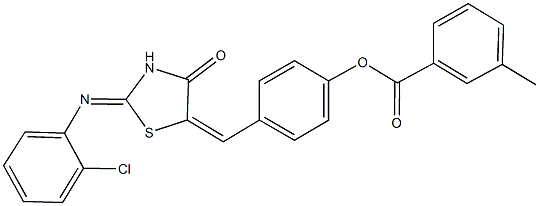 4-({2-[(2-chlorophenyl)imino]-4-oxo-1,3-thiazolidin-5-ylidene}methyl)phenyl 3-methylbenzoate Struktur