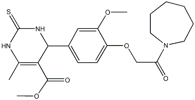 methyl 4-{4-[2-(1-azepanyl)-2-oxoethoxy]-3-methoxyphenyl}-6-methyl-2-thioxo-1,2,3,4-tetrahydro-5-pyrimidinecarboxylate Struktur