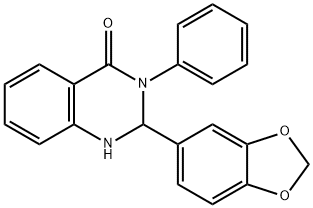 2-(1,3-benzodioxol-5-yl)-3-phenyl-2,3-dihydro-4(1H)-quinazolinone Struktur