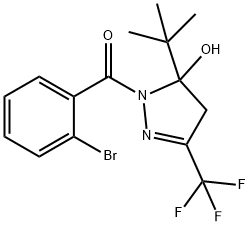 1-(2-bromobenzoyl)-5-tert-butyl-3-(trifluoromethyl)-4,5-dihydro-1H-pyrazol-5-ol Struktur