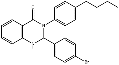 2-(4-bromophenyl)-3-(4-butylphenyl)-2,3-dihydro-4(1H)-quinazolinone Struktur