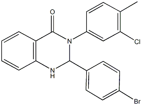 2-(4-bromophenyl)-3-(3-chloro-4-methylphenyl)-2,3-dihydro-4(1H)-quinazolinone Struktur