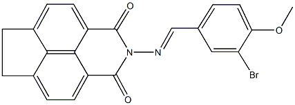 2-[(3-bromo-4-methoxybenzylidene)amino]-6,7-dihydro-1H-indeno[6,7,1-def]isoquinoline-1,3(2H)-dione Struktur