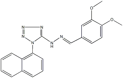 3,4-dimethoxybenzaldehyde [1-(1-naphthyl)-1H-tetraazol-5-yl]hydrazone Struktur