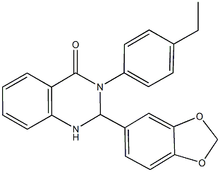 2-(1,3-benzodioxol-5-yl)-3-(4-ethylphenyl)-2,3-dihydro-4(1H)-quinazolinone Struktur