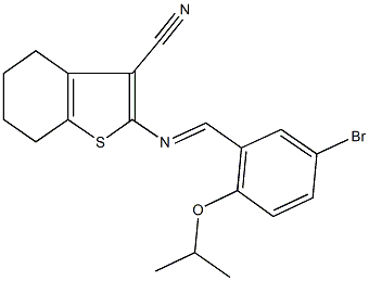 2-[(5-bromo-2-isopropoxybenzylidene)amino]-4,5,6,7-tetrahydro-1-benzothiophene-3-carbonitrile Struktur