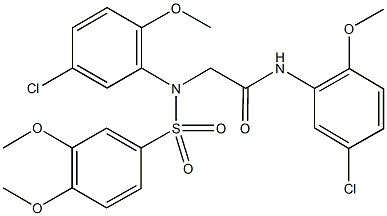 2-{5-chloro[(3,4-dimethoxyphenyl)sulfonyl]-2-methoxyanilino}-N-(5-chloro-2-methoxyphenyl)acetamide Struktur