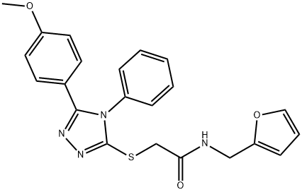 N-(2-furylmethyl)-2-{[5-(4-methoxyphenyl)-4-phenyl-4H-1,2,4-triazol-3-yl]sulfanyl}acetamide Struktur