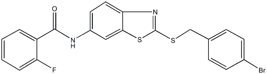 N-{2-[(4-bromobenzyl)sulfanyl]-1,3-benzothiazol-6-yl}-2-fluorobenzamide Struktur