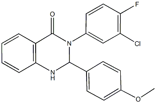 3-(3-chloro-4-fluorophenyl)-2-(4-methoxyphenyl)-2,3-dihydro-4(1H)-quinazolinone Struktur