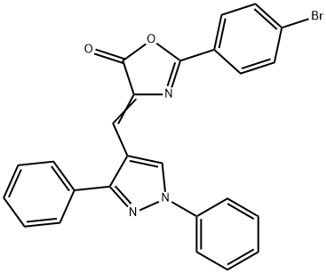 2-(4-bromophenyl)-4-[(1,3-diphenyl-1H-pyrazol-4-yl)methylene]-1,3-oxazol-5(4H)-one Struktur