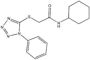 N-cyclohexyl-2-[(1-phenyl-1H-tetraazol-5-yl)sulfanyl]acetamide Struktur