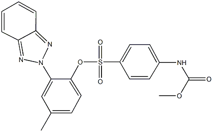 2-(2H-1,2,3-benzotriazol-2-yl)-4-methylphenyl 4-[(methoxycarbonyl)amino]benzenesulfonate Struktur