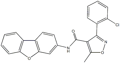 3-(2-chlorophenyl)-N-dibenzo[b,d]furan-3-yl-5-methyl-4-isoxazolecarboxamide Struktur