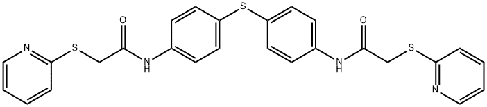 2-(2-pyridinylsulfanyl)-N-{4-[(4-{[(2-pyridinylsulfanyl)acetyl]amino}phenyl)sulfanyl]phenyl}acetamide Struktur