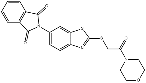 2-(2-{[2-(4-morpholinyl)-2-oxoethyl]sulfanyl}-1,3-benzothiazol-6-yl)-1H-isoindole-1,3(2H)-dione Struktur