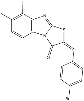 2-(4-bromobenzylidene)-7,8-dimethyl[1,3]thiazolo[3,2-a]benzimidazol-3(2H)-one Struktur