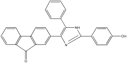 2-[2-(4-hydroxyphenyl)-5-phenyl-1H-imidazol-4-yl]-9H-fluoren-9-one Struktur