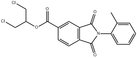 2-chloro-1-(chloromethyl)ethyl 2-(2-methylphenyl)-1,3-dioxo-5-isoindolinecarboxylate Struktur