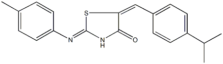 5-(4-isopropylbenzylidene)-2-[(4-methylphenyl)imino]-1,3-thiazolidin-4-one Struktur