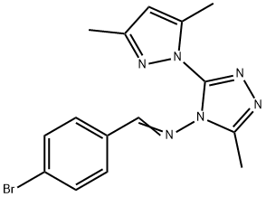 N-(4-bromobenzylidene)-N-[3-(3,5-dimethyl-1H-pyrazol-1-yl)-5-methyl-4H-1,2,4-triazol-4-yl]amine Struktur