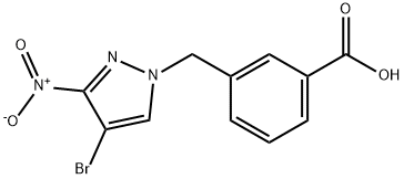 3-({4-bromo-3-nitro-1H-pyrazol-1-yl}methyl)benzoicacid Struktur