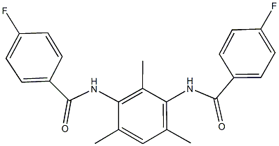 4-fluoro-N-{3-[(4-fluorobenzoyl)amino]-2,4,6-trimethylphenyl}benzamide Struktur