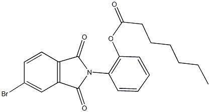 2-(5-bromo-1,3-dioxo-1,3-dihydro-2H-isoindol-2-yl)phenyl heptanoate Struktur